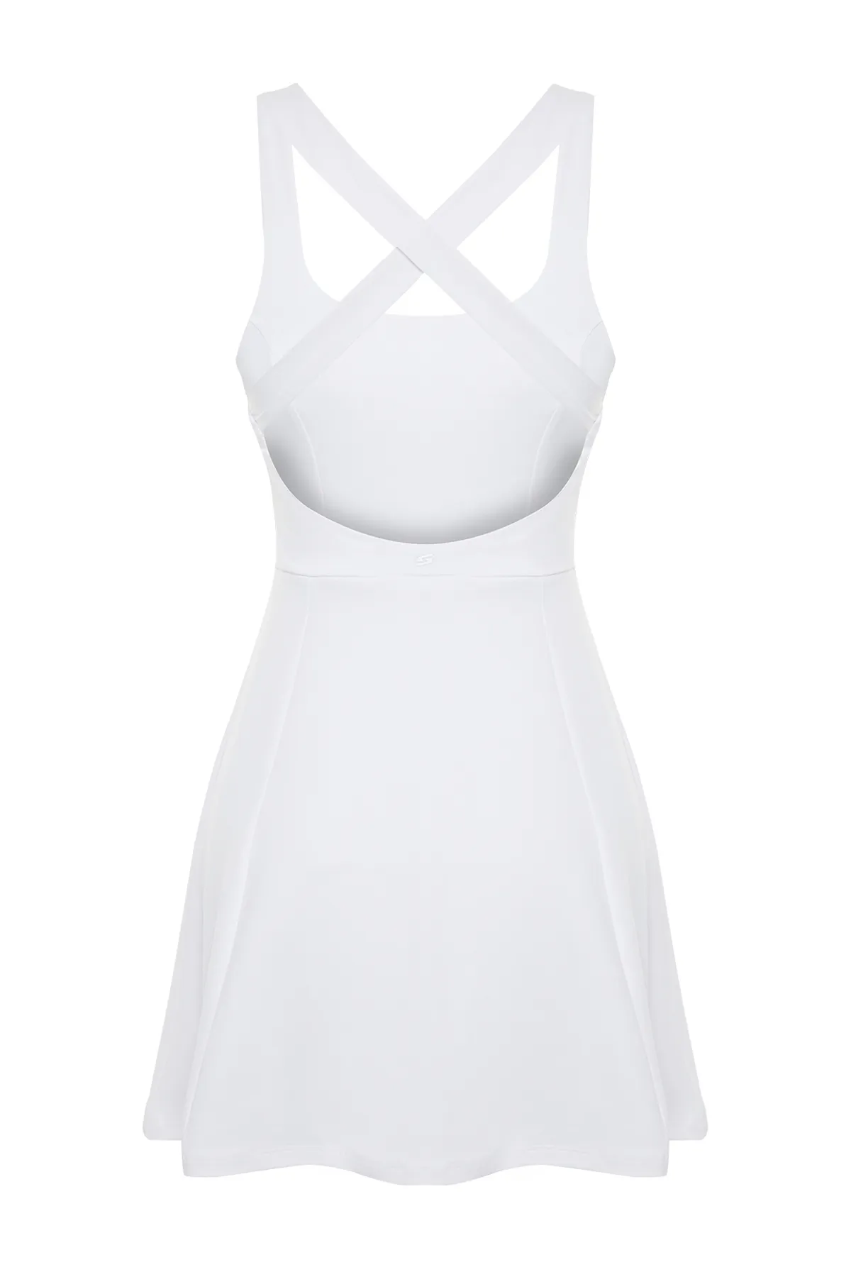 Trendyol Collection  Weißes, zweilagiges, gestricktes Sportkleid aus Scuba/Tauchstoff mit Shorts innen THMSS23EL00006
