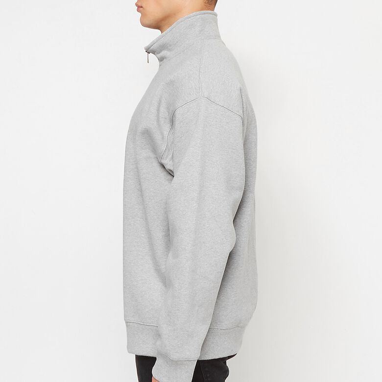 NIKE Solo Swoosh HW BB Quarter Zip Top dk grey heather/white