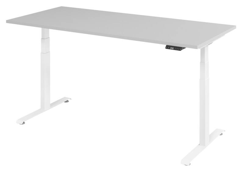 Elektrisch Höhenverstellbar Sitz-Stehschreibtisch Holz, Metall Weiß T-Fuß 1.800 x 800 x 1.295 mm