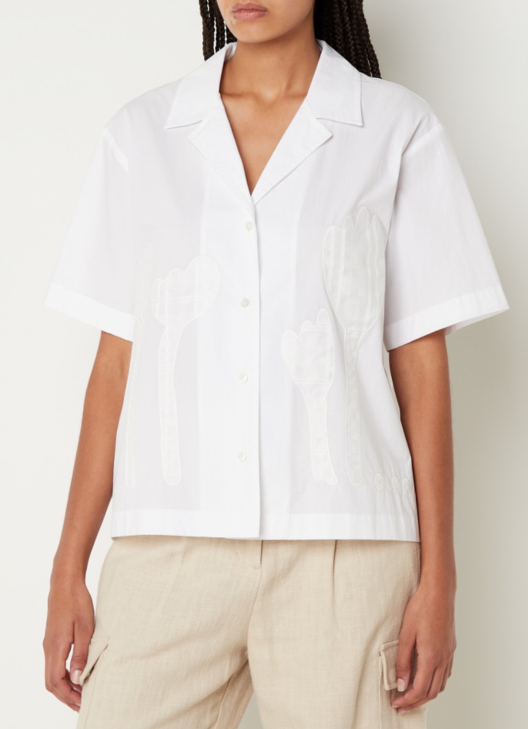 Camicetta oversize OLAF con intagli e ricami.