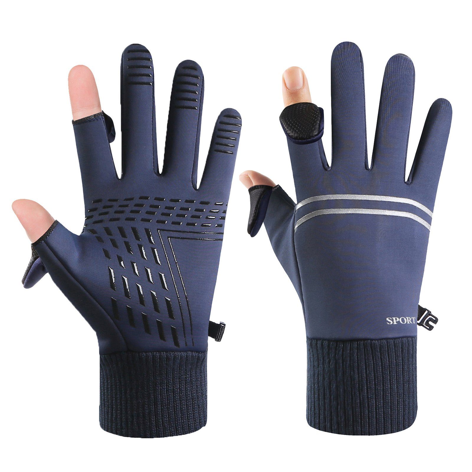 BTTO Angelhandschuhe Angelhandschuhe Wasserdichte Handschuhe Herren Winter Warme Touchscreen Handschuhe