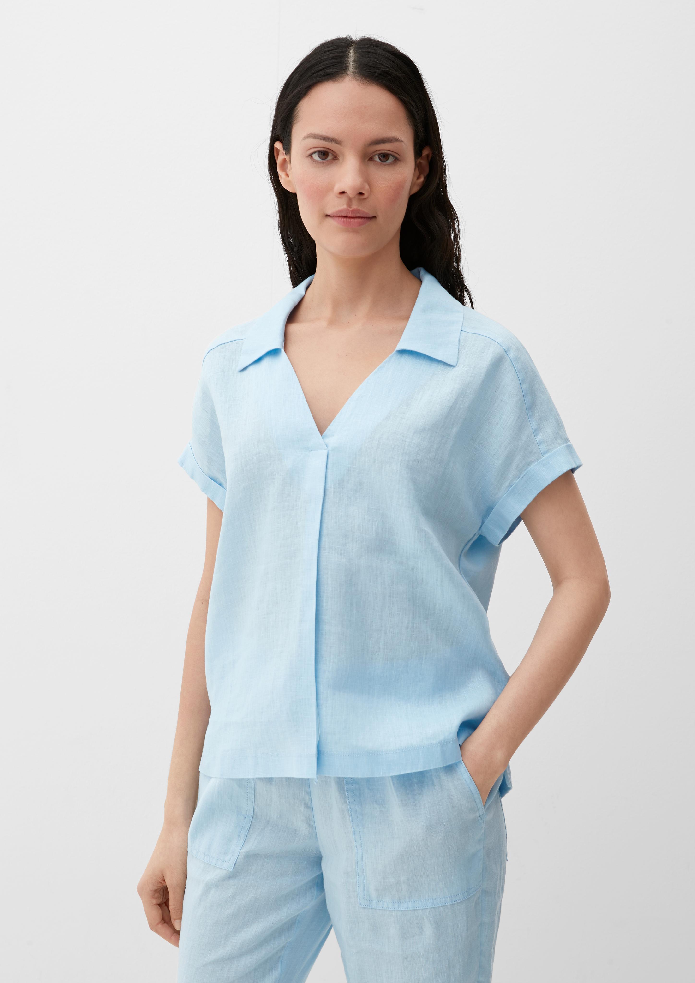 Blusenshirt mit Leinen-Front  2132144-5081
