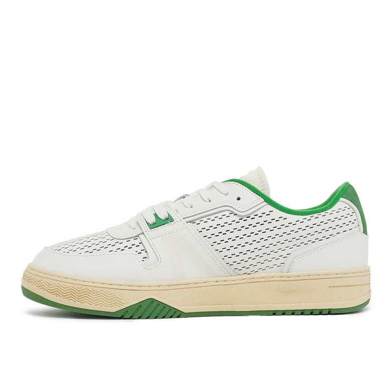 Lacoste L001 Leather Heel Pop Sneakers white/green