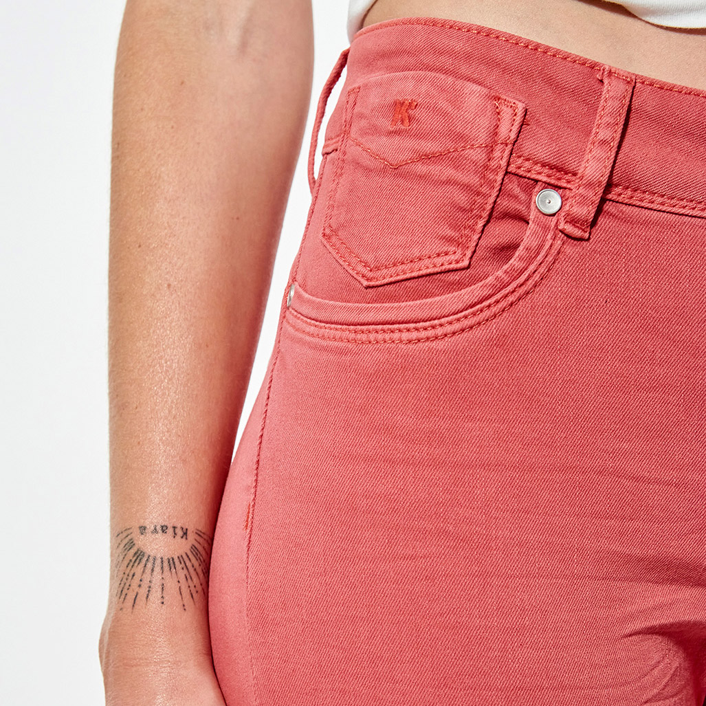 LUO  Pantacourt/corsaire slim rose Femme