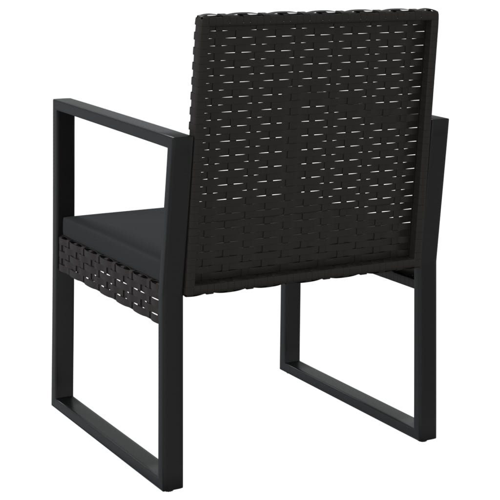 vidaXL Loungesofa 4-tlg. Garten-Lounge-Set mit Kissen Schwarz Poly Rattan, 4 Teile