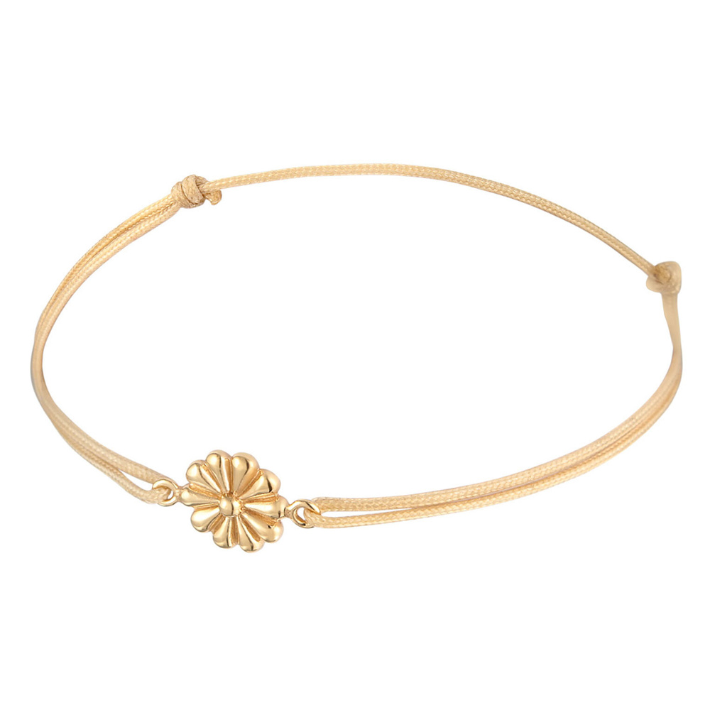 Elli Elli Bracelet Femmes pendentif fleur avec nylon en argent sterling 925 plaqué or Bracelet