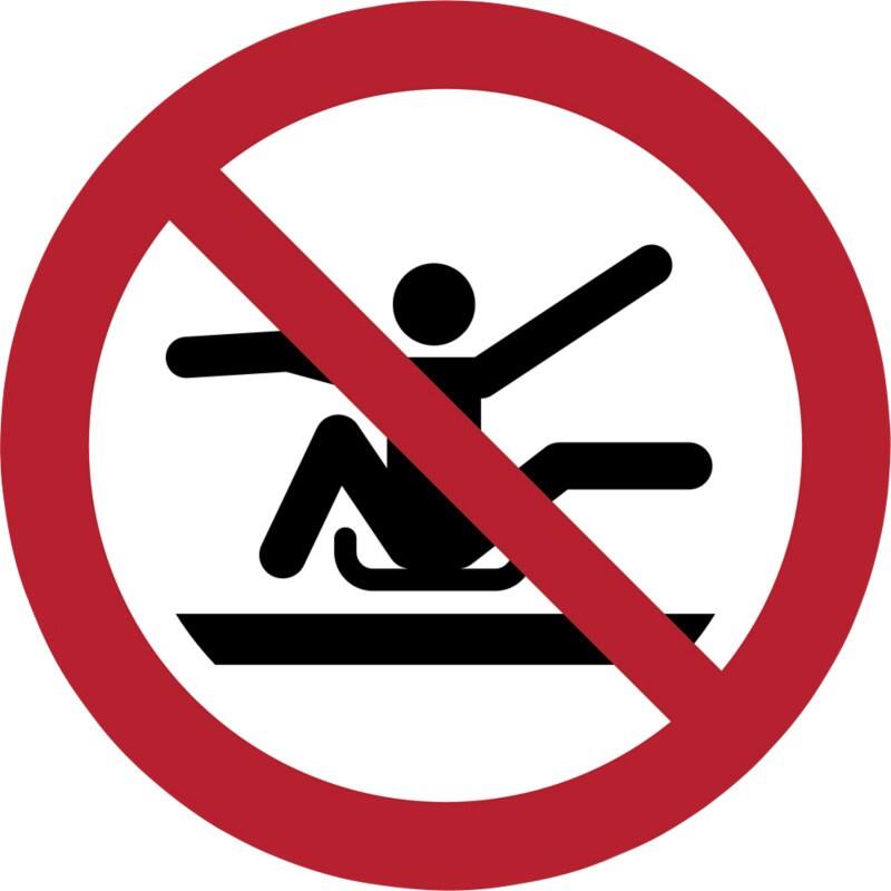 Djois Warnschild Aus dem Schlitten lehnen verboten Klebstoff, einschraubbar PP (Polypropylen) 20 (B) x 0,14 (H) cm 3 Stück