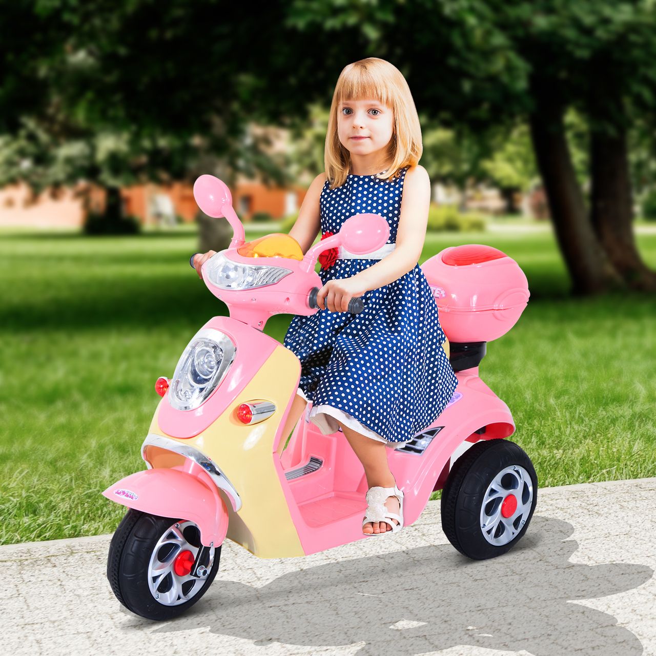HOMCOM Kindermotorrad Kinderelektroauto Elektromotorrad Kinderfahrzeug mit Musik