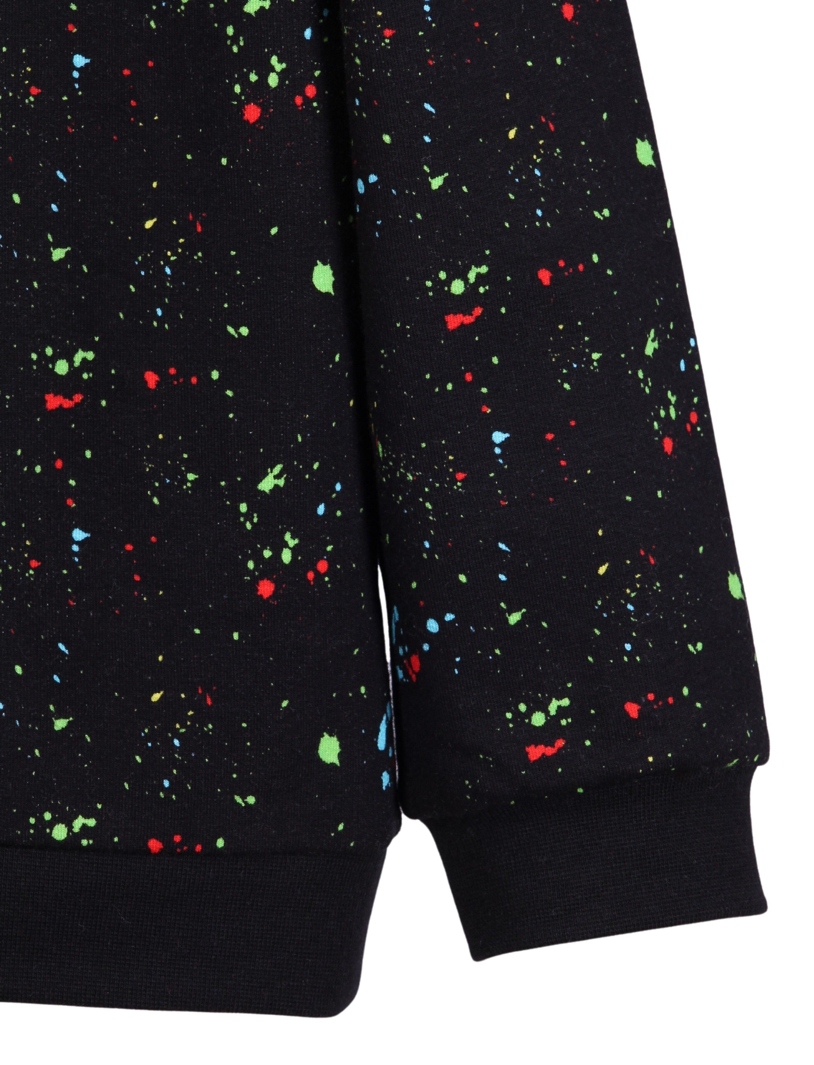 coolismo Sweater Kinder Sweatshirt Jungen Pullover mit farbigem Splash-Print Baumwolle, europäische Produktion