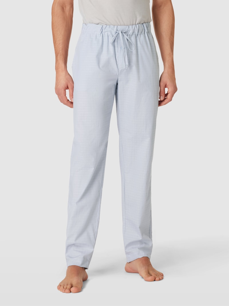 Pyjama-Hose mit Karomuster Modell 'LONG PANT' in hellgrau