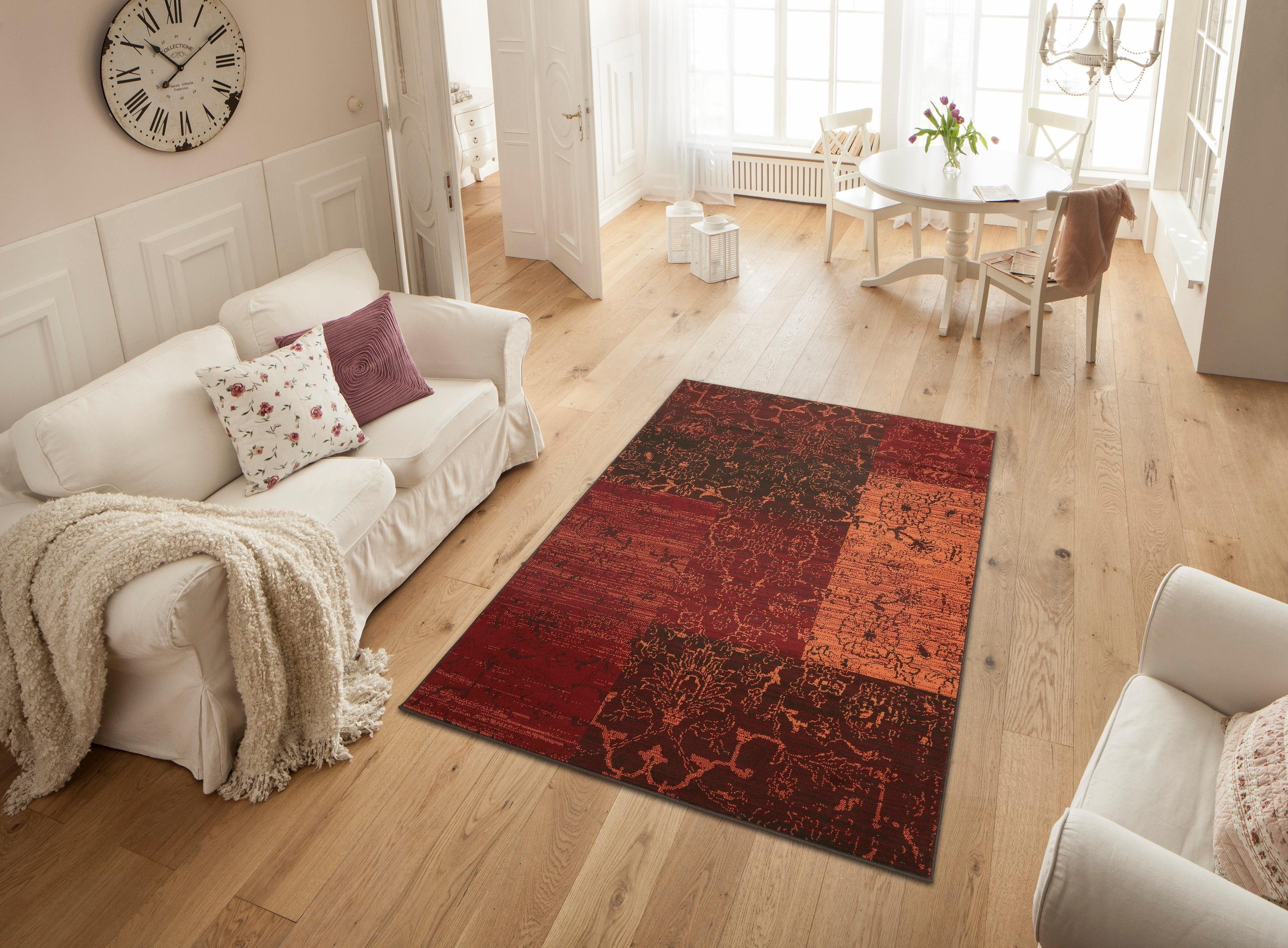Teppich Bennet, my home, rechteckig, Höhe: 7 mm, Vintage Design, flach, Kurzflor, weich, pflegeleicht, elegant