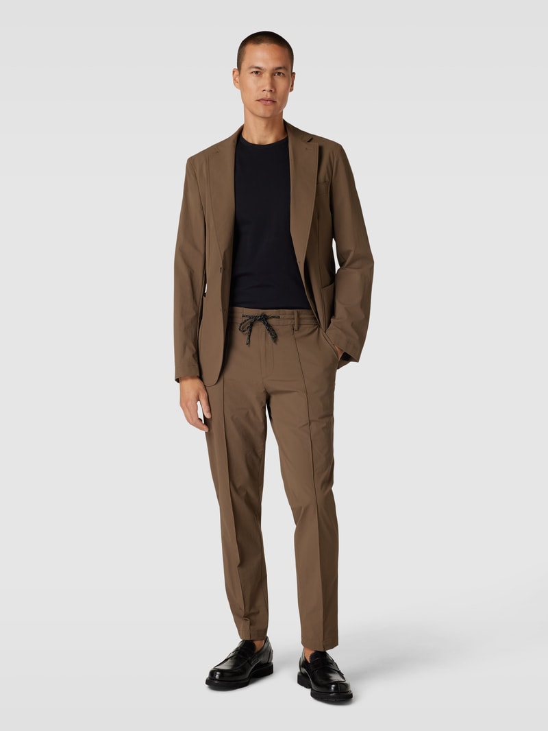 Stoffhose mit Ziernähten Modell 'Genius' in mittelbraun