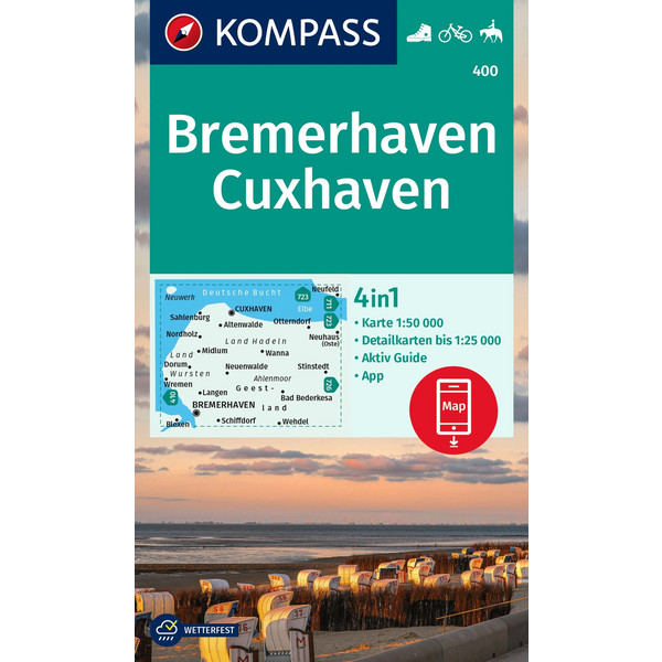 KOMPASS WANDERKARTE 400 BREMERHAVEN-CUXHAVEN 1:50.000