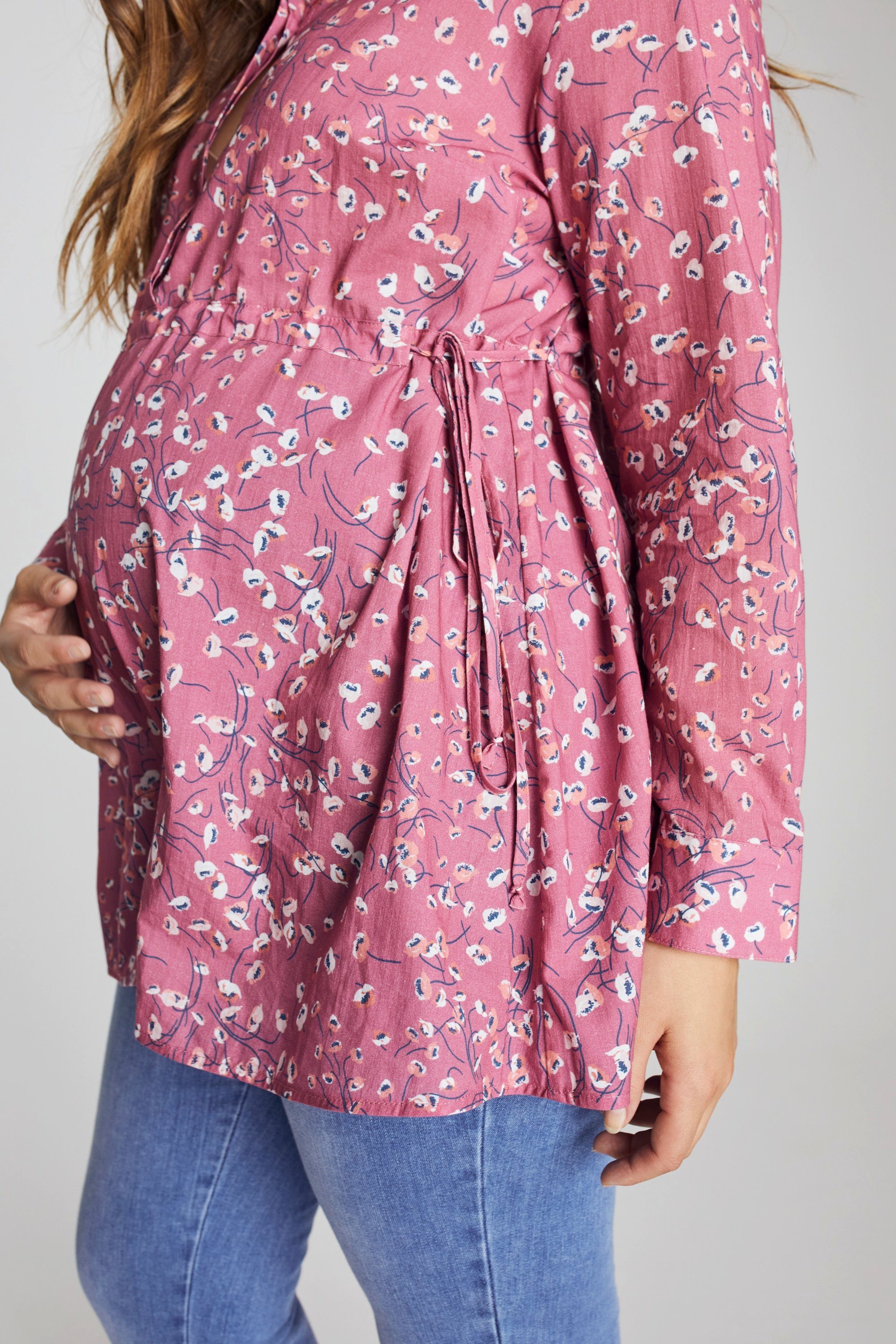 Ulla Popken Umstandsbluse Bellieva-Hemdbluse Still-Funktion Langarm GOTS
