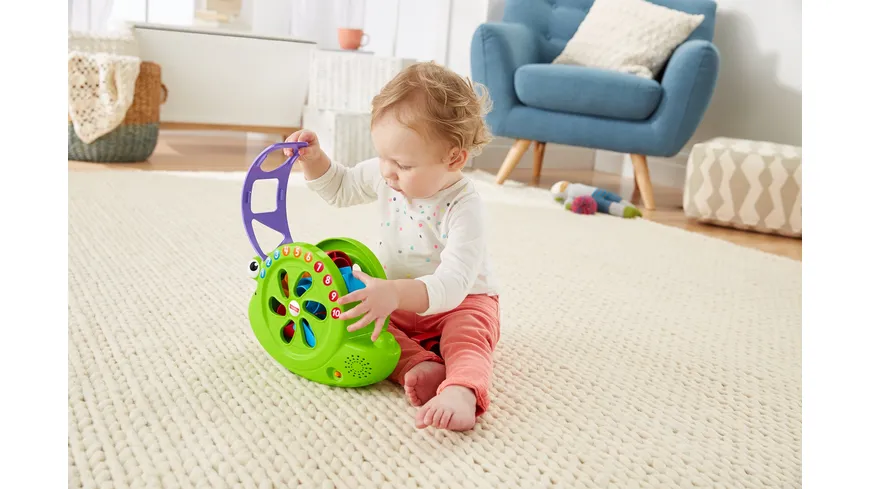 Fisher-Price Babys Musik Schnecke, Steckspielzeug, Stapelspiel, Lernspielzeug