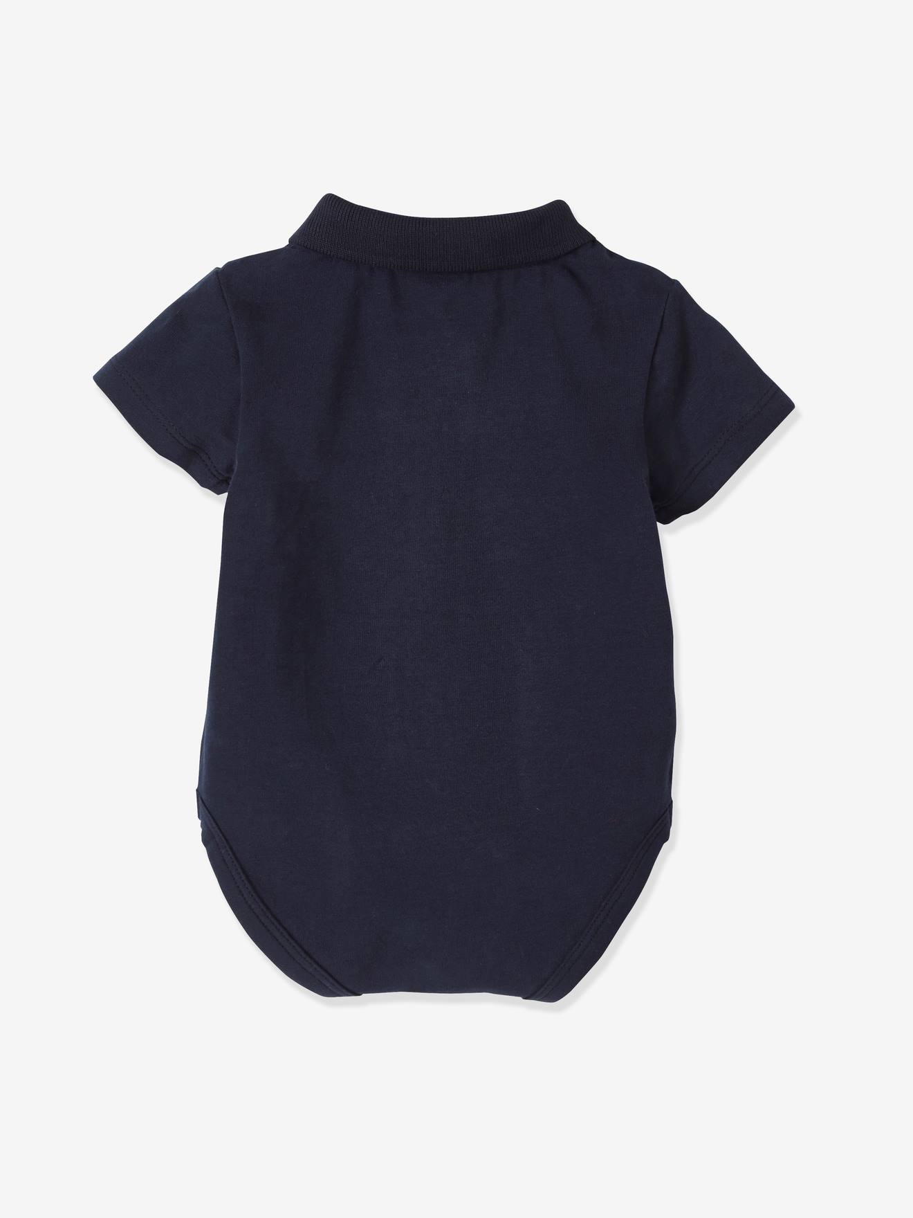 Lot de 2 bodies bébé naissance ouverture polo avec poche bleu ciel