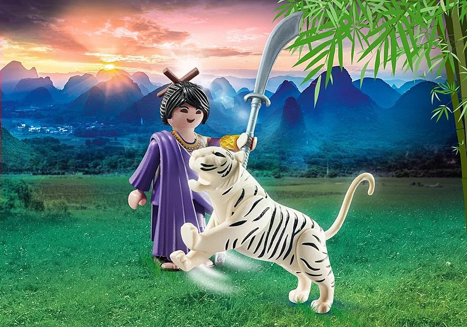 Asiak&auml;mpferin mit Tiger