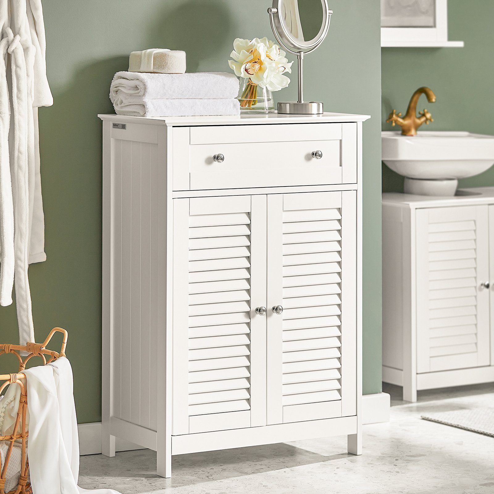 SoBuy Badkommode FRG238, Badkommode Kommode Badschrank Badmöbel Sideboard Flurschrank