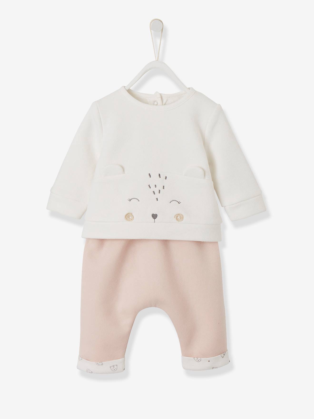 Ensemble bébé naissance sweat frimousse + pantalon personnalisable encre