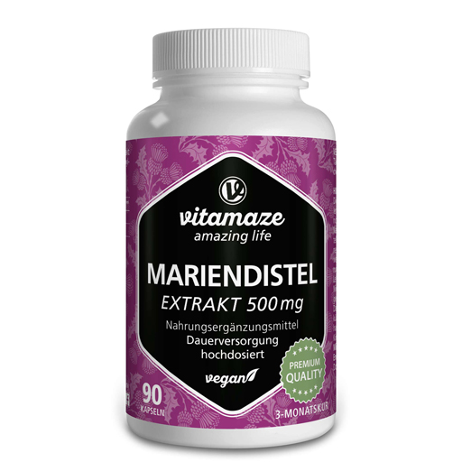 MARIENDISTEL 500 mg Extrakt hochdosiert vegan Kps.  90 St  Kapseln