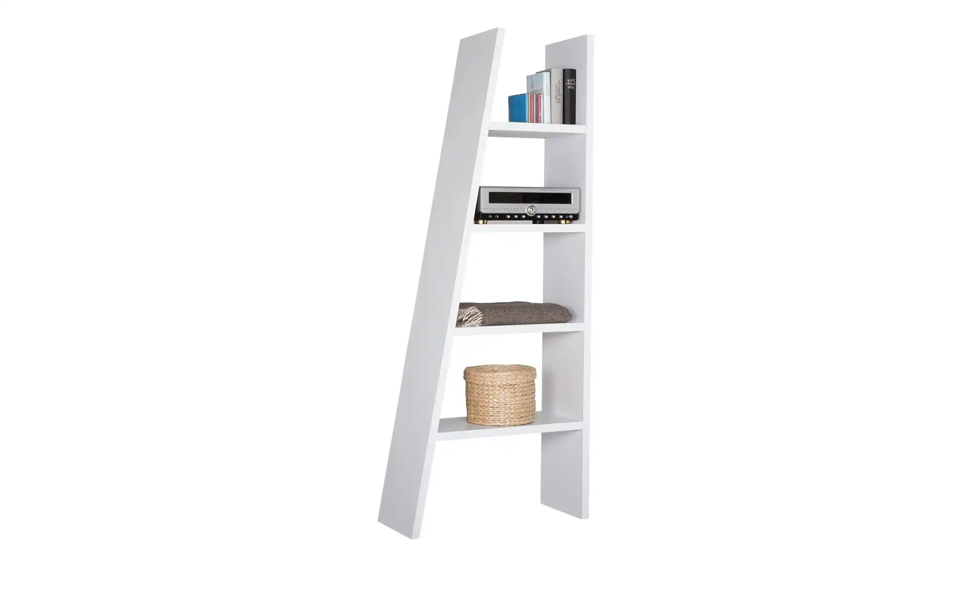Bücherregal schräg weiß