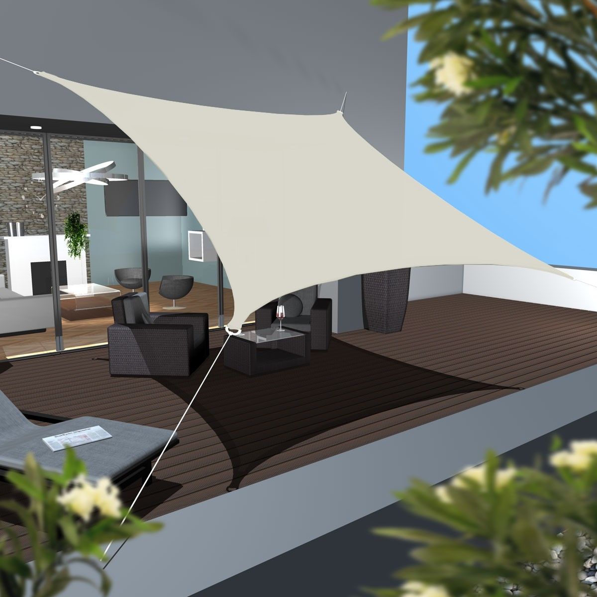 AMANKA 4x4 beiges wasserabweisendes Polyester Sonnensegel