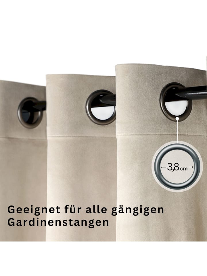 Tom Tailor TT Ösenvorhang VelvetSignature 140 x 250 cm in Beige günstig kaufen 140 x 250 cm