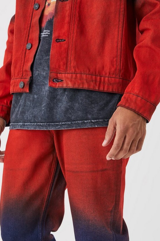 Gerade Jeans mit Farbverlauf