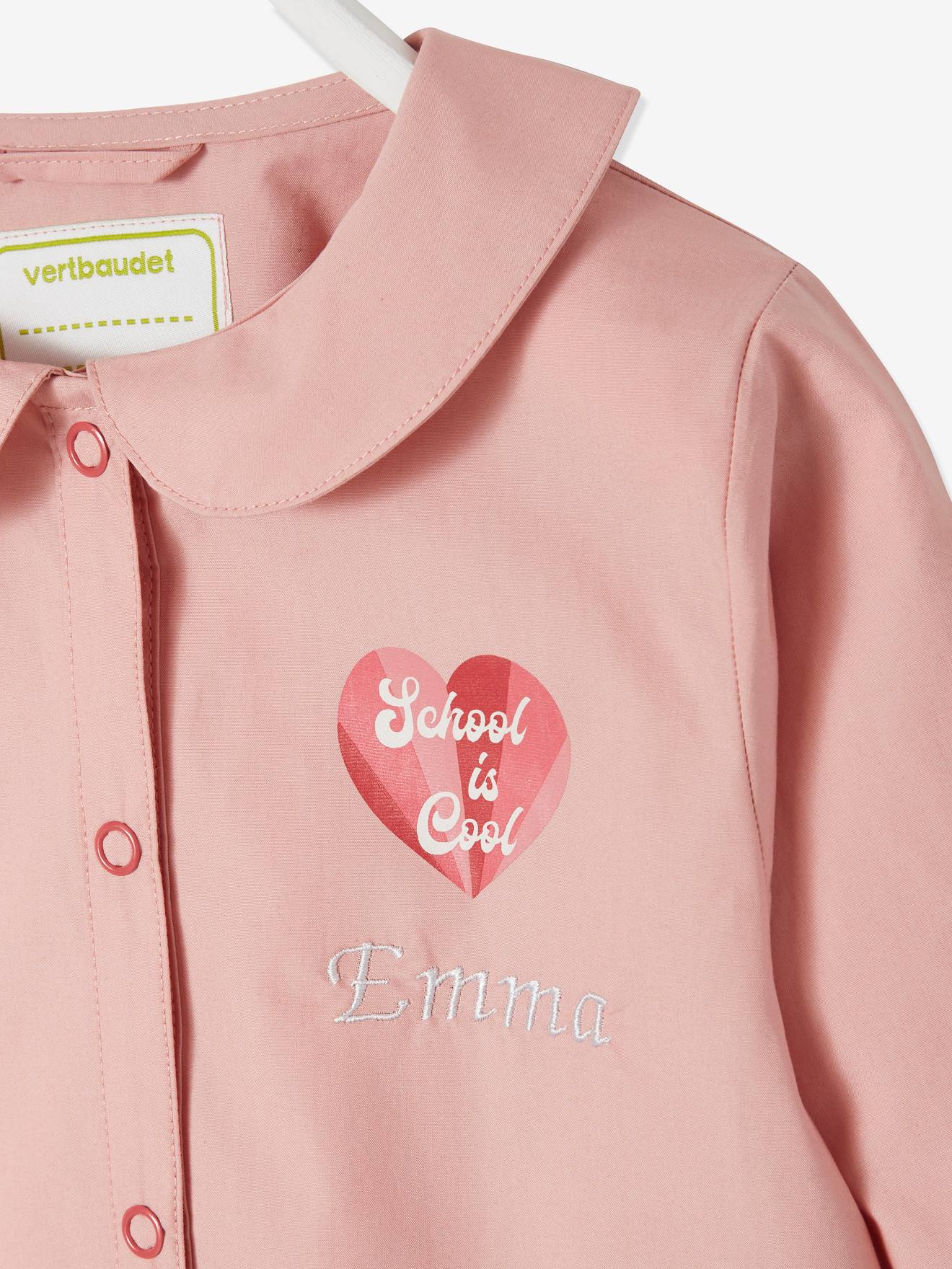 Tablier motif coeur personnalisable Basics fille rose