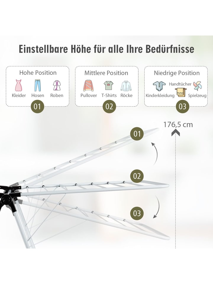 COSTWAY Wäscheständer in Weiß günstig kaufen onesize
