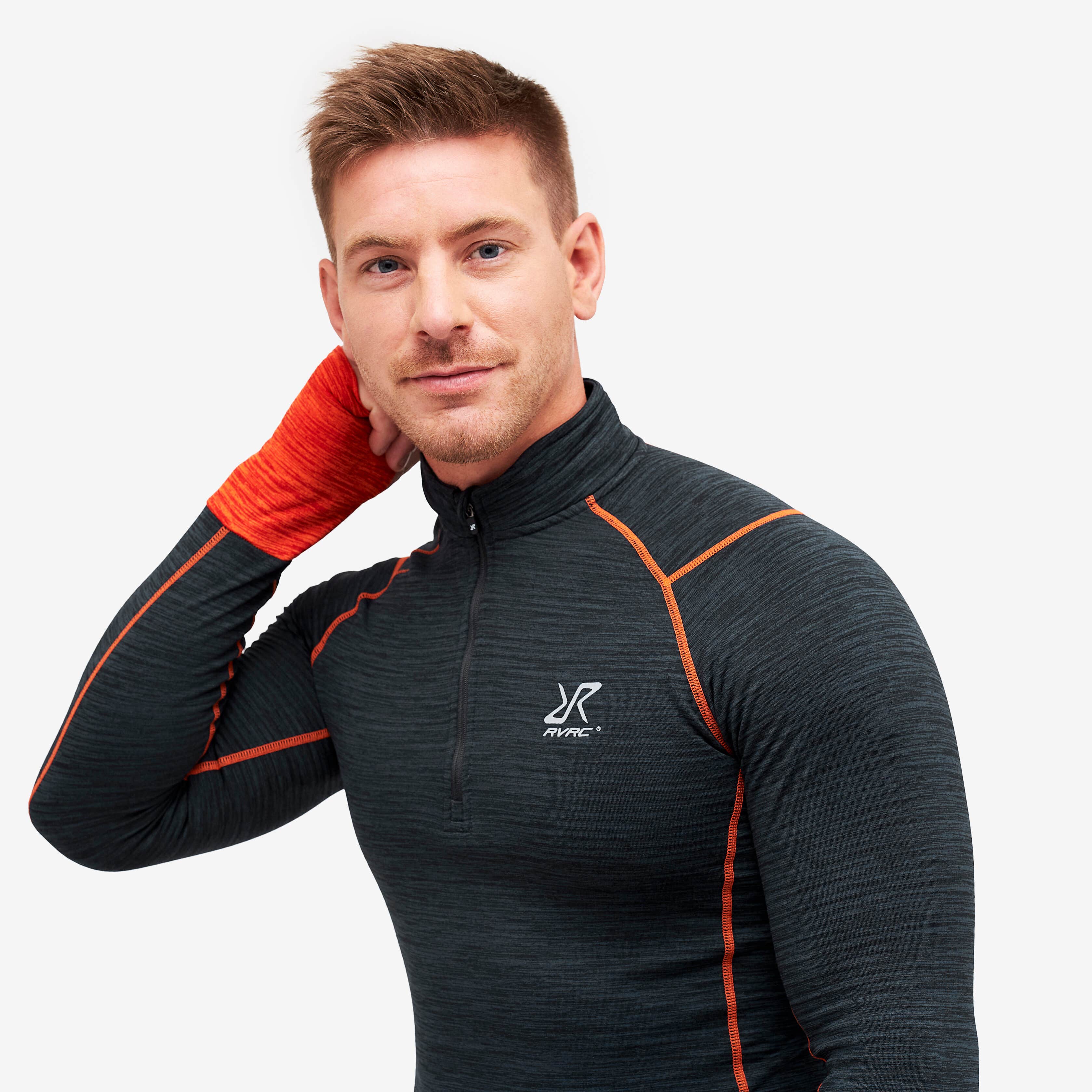 Hiball Waffle Base Layer Set Homme Black/Flame