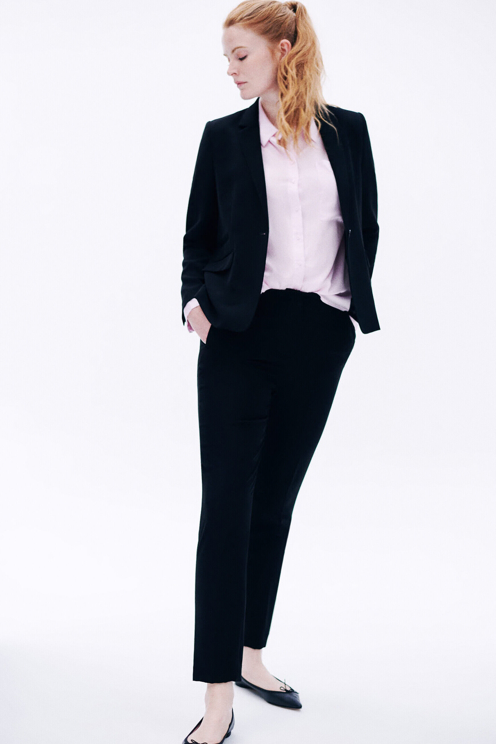 Pantalon pgautier noir femme