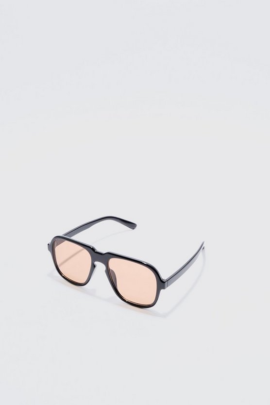 Retro-Sonnenbrille mit braunen Gläsern