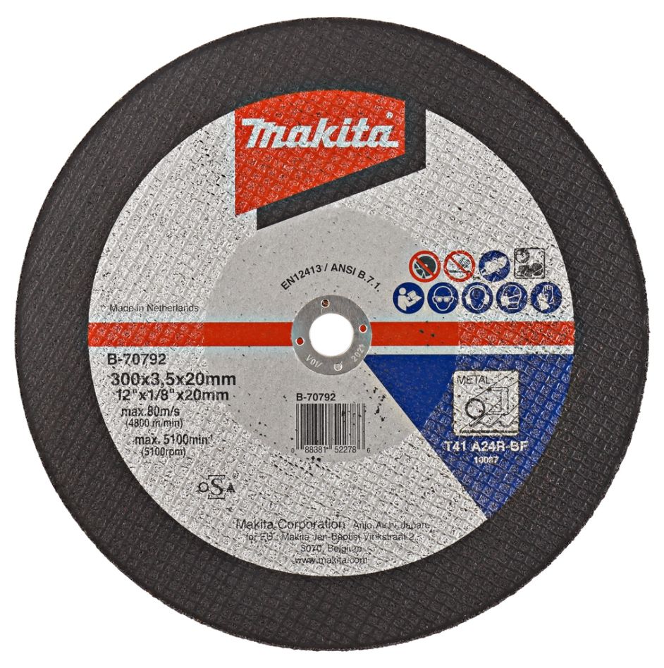 Makita Zubehör B-70792 Trennscheibe 300 x 20 mm für Stahl, 1 Stück