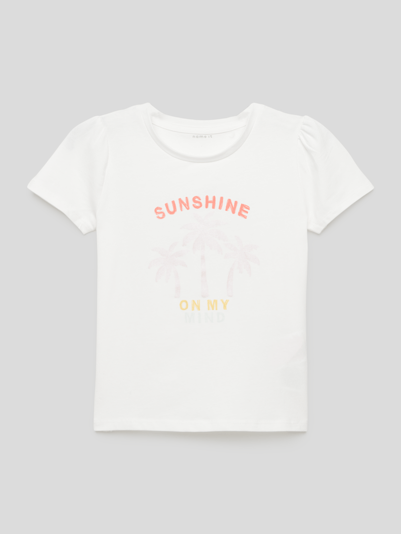 T-Shirt mit Motiv-Print in offwhite