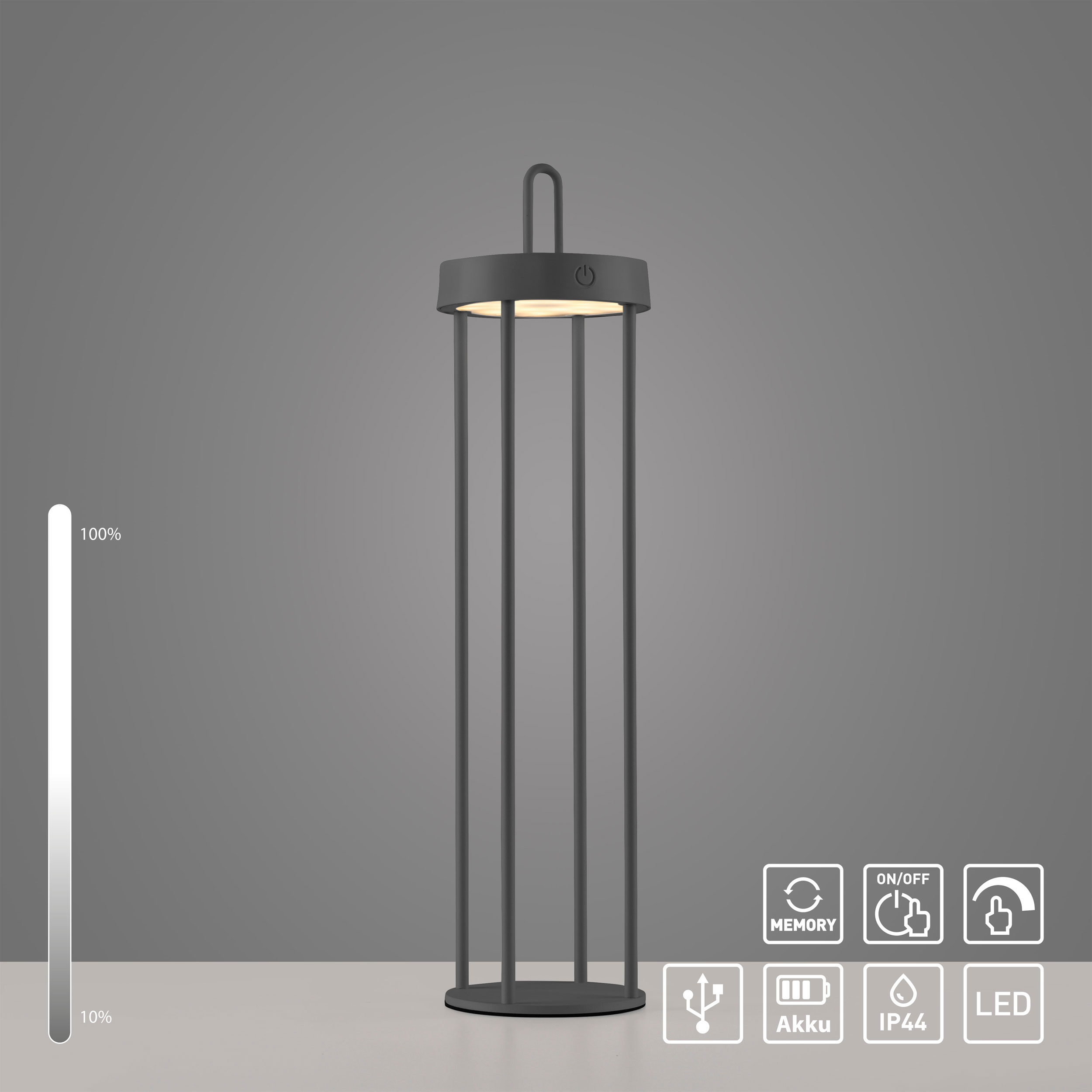 JUST LIGHT.LED-Akku-Tischleuchte 1flg