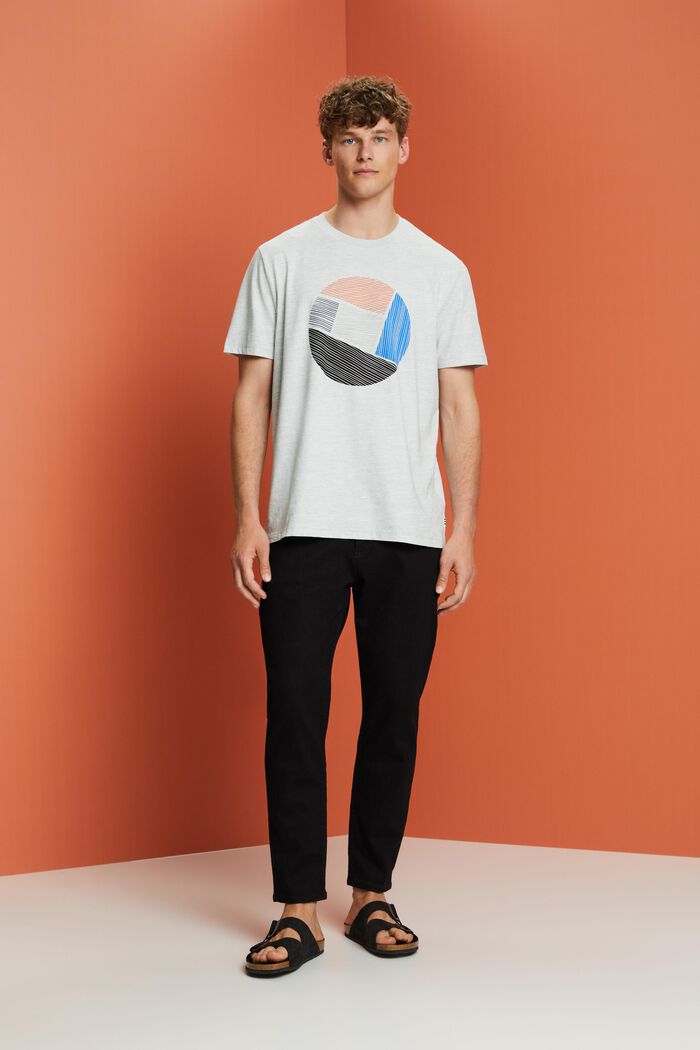 Bedrucktes Rundhals-T-Shirt aus Jersey