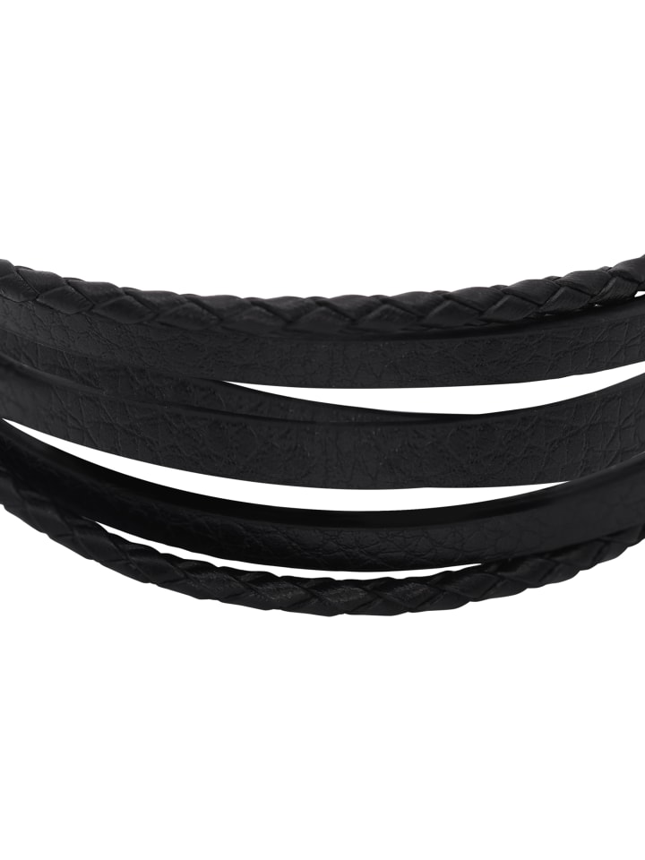 Steel_Art Herrenarmband Lederarmband Samu in schwarz günstig kaufen