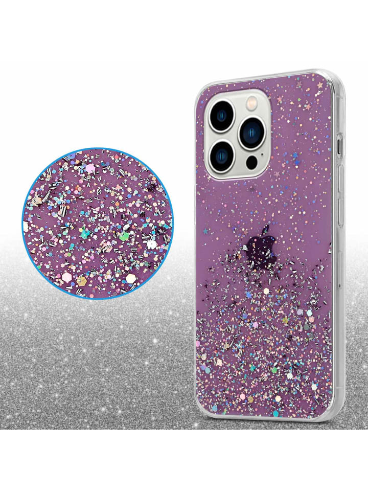 cadorabo Hülle für Apple iPhone 14 PRO MAX Glitter in Lila mit Glitter günstig kaufen onesize