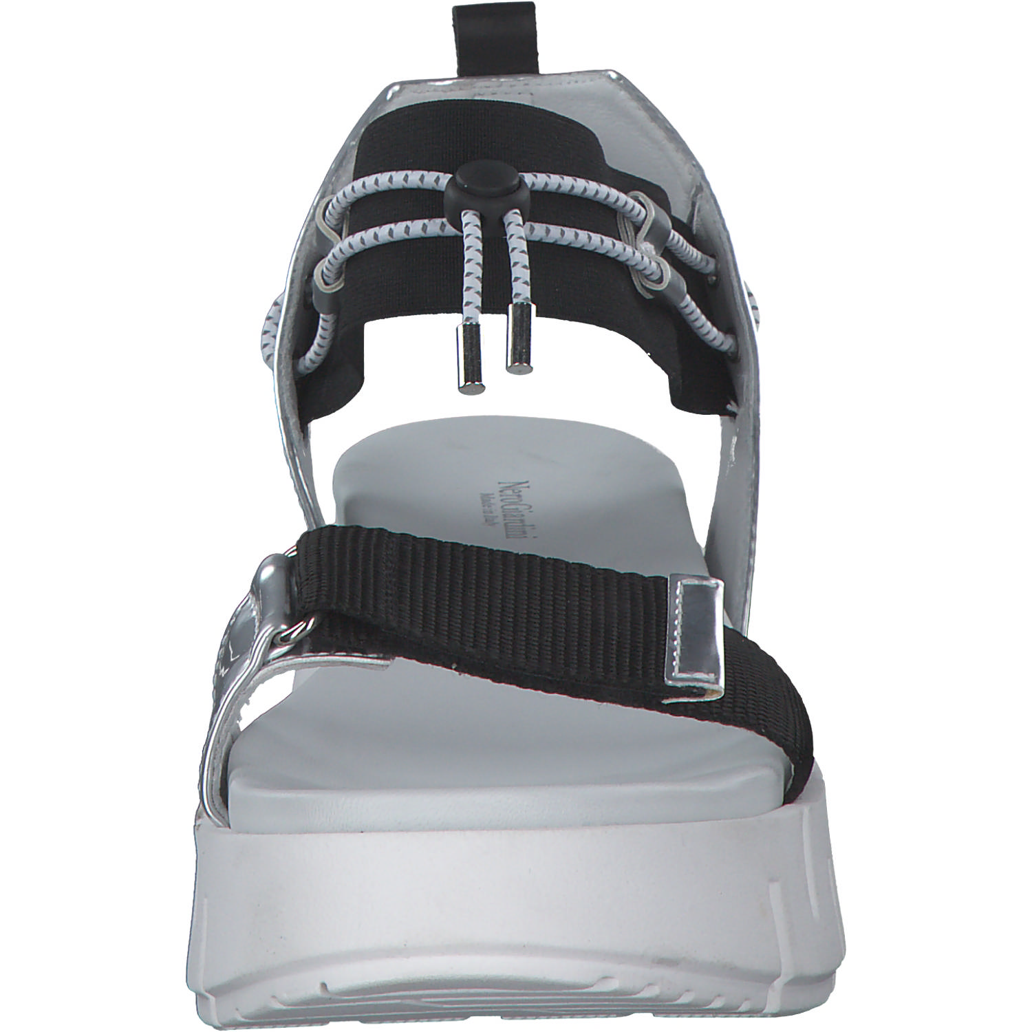 NeroGiardini E219025D, Keilsandaletten, Damen, argento/nero