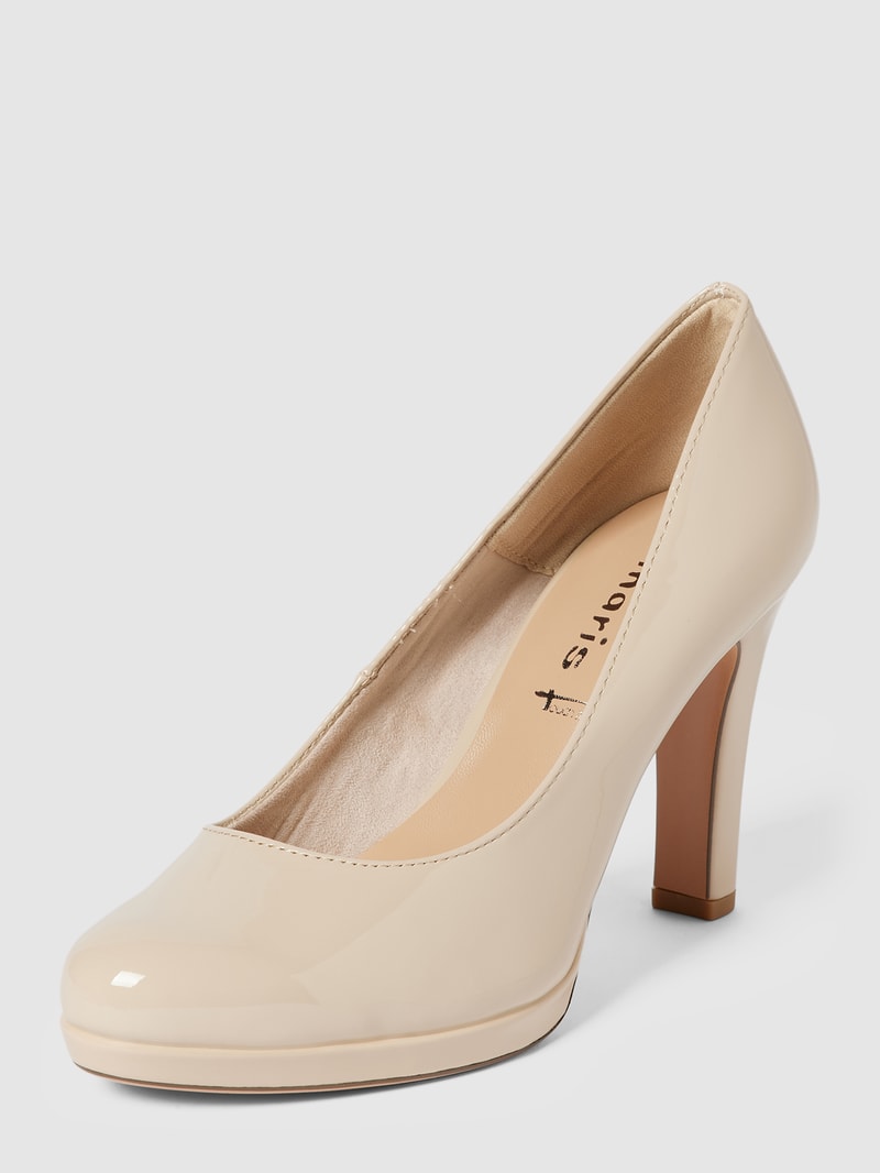 Pumps im Metallic-Look in beige