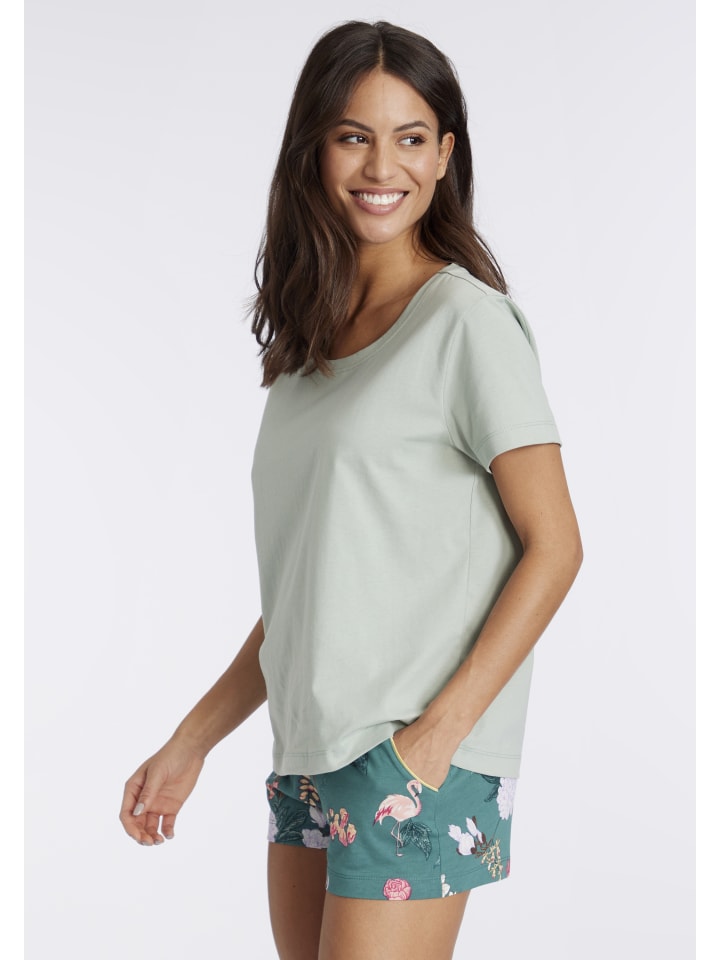 LASCANA Shorty in grün-geblühmt günstig kaufen 32/34
