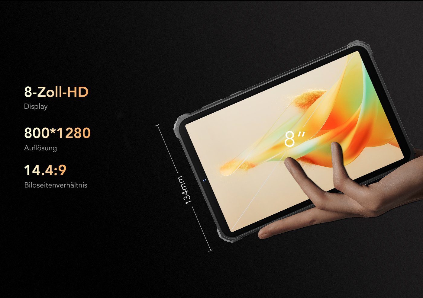 OUKITEL RT3 [Outdoor], Dual SIM, 5150mAh Akku, 4GB RAM(1TB Erweiterbar) Tablet (8