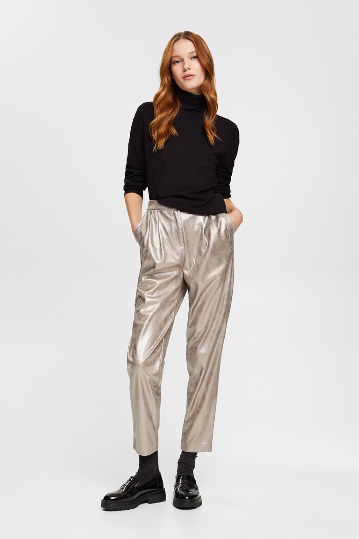 Metallic-Pants aus Kunstleder