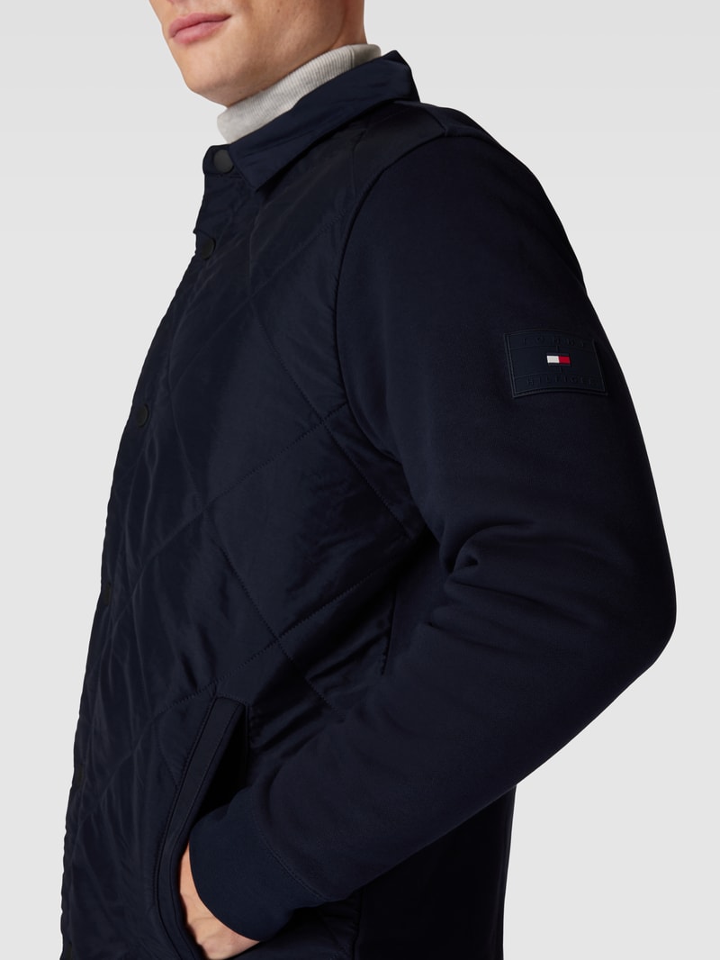 Jacke mit Umlegekragen Modell 'MEDIA' in marineblau