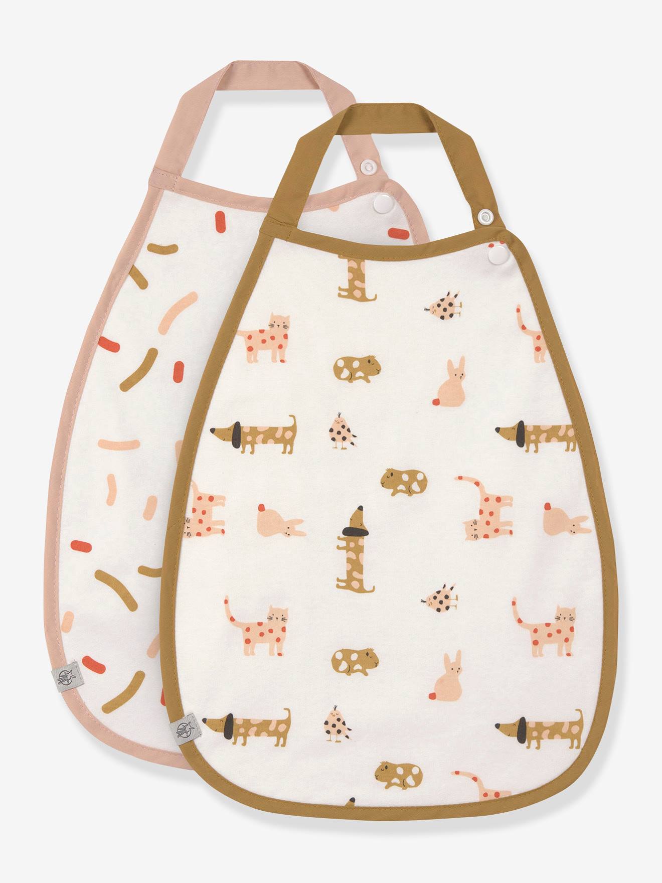 Lot de 2 bavoirs en coton bio Medium Drop Little Mateis LÄSSIG bleu royale
