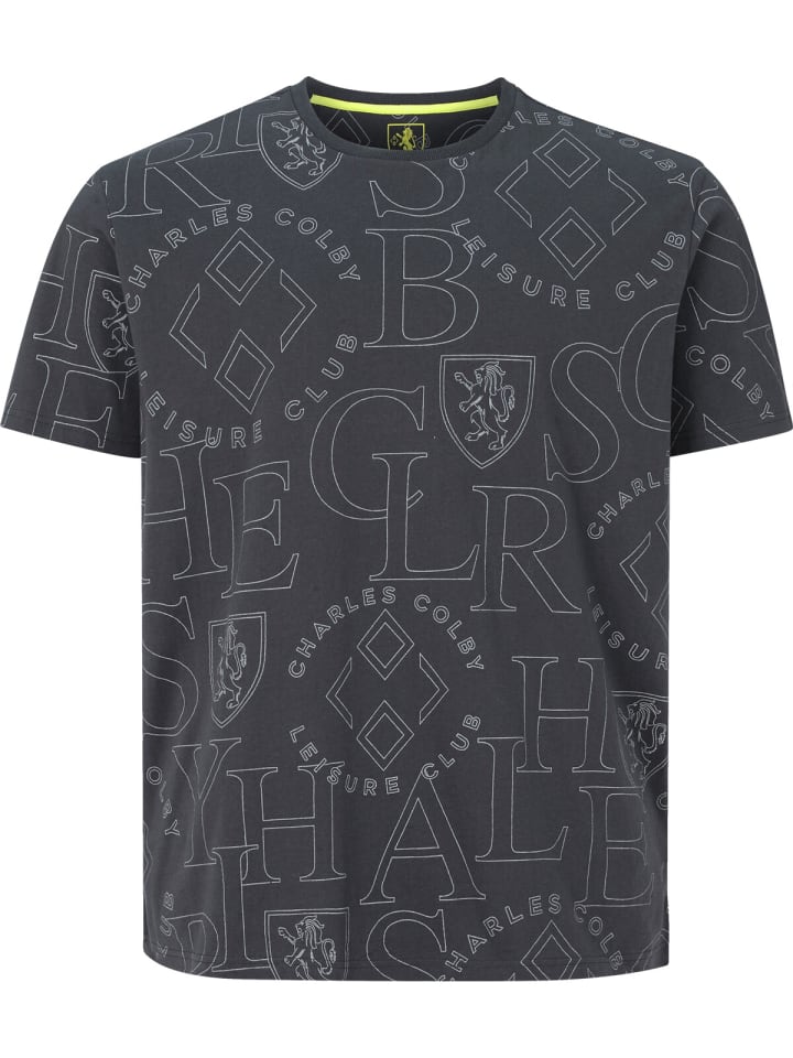 Charles Colby T-Shirt EARL HEBBS in dunkelgrau bedruckt günstig kaufen L