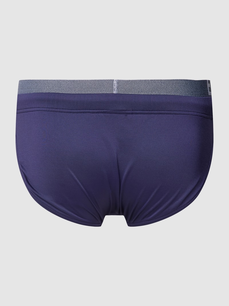 Badehose mit elastischem Logo-Bund in dunkelblau