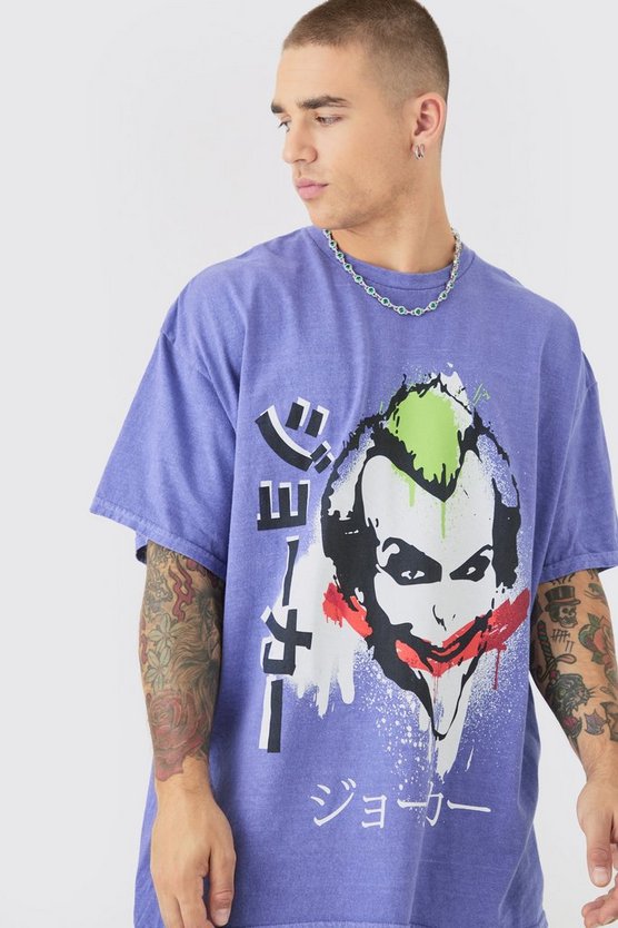 Oversize T-Shirt mit lizenziertem Joker Anime Print