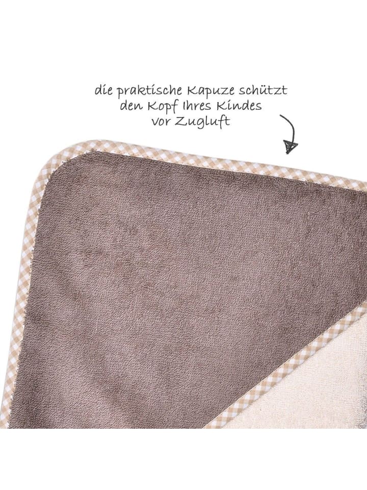 Wörner Kapuzenbadetuch 80 x 80 cm - Uni Natur Hellbraun in beige,braun günstig kaufen onesize